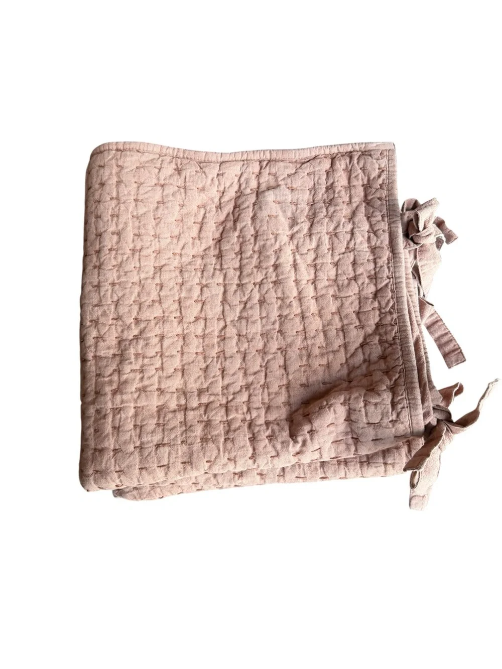 Pottery Barn Pick-Stitch Handcrafted Cotton/Linen Euro Shams color Brick